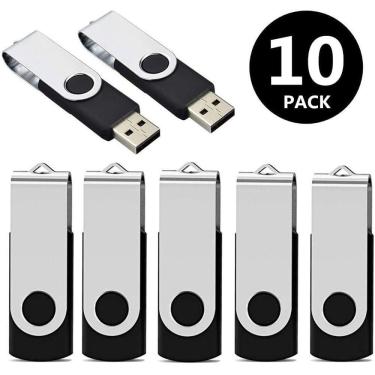 Imagem de Pendrive Aiibe 32GB USB 3.0, pacote com 10 unidades, preto