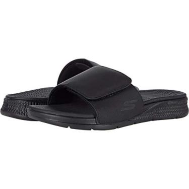 Imagem de Skechers Sandália masculina Go Consistent Slide – Sapatos esportivos para banho de praia com amortecimento de espuma, preto, 13, Preto, 45