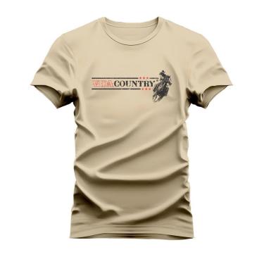Imagem de Camiseta Plus Size Unissex Algodão Estampada Confortável Vida Country Star-Unissex