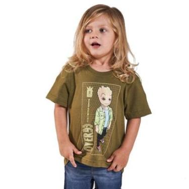 Imagem de Camiseta Infantil Over Surf Manga Curta Verde Musgo-Masculino