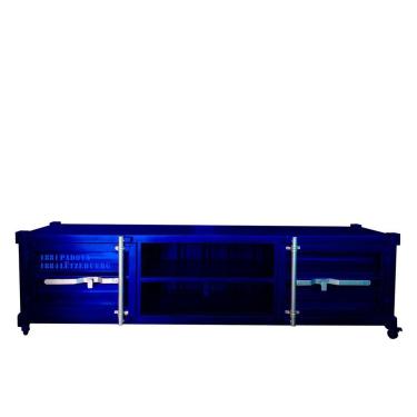 Imagem de Rack Para Tv Newark Estilo Industrial Em Ferro Azul 150cm