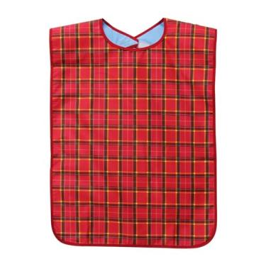 Imagem de Almencla Babador adulto para idosos, protetor de roupas, máquina resuável, lavável, ajustável, pano grande para comer para idosos, Vermelho