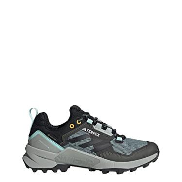 Imagem de adidas Tênis de caminhada feminino Terrex Swift R3 Gore-tex, Semi Flash Aqua/Core Preto/Wonder Be, 40