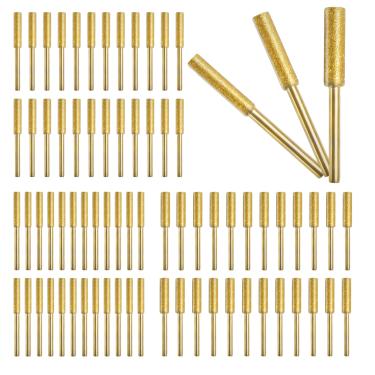 Imagem de GIWOSK Kits de afiador de motosserra de diamante de 72 peças, haste de 1/20.3 cm, diamante de motosserra de motosserra banhada a titânio de alta dureza, diamante para joias de pedra, artesanato em