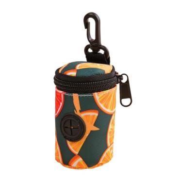 Imagem de Ioensy Suporte para saco de resíduos de cachorro para coleira, transportador de saco de resíduos para áreas externas, transportador de penico para filhotes, Impressão Laranja