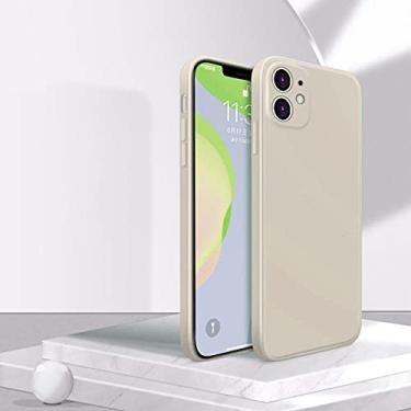 Imagem de Capa de telefone de silicone macio de cor pura para iPhone 12 Mini SE 2020 7 8 6 6S Plus Capa para iPhone 11 Pro XS Max XR X 12 Pro Capa de TPU anti-queda, Branco Antigo, Para IP 12 Pro MAX