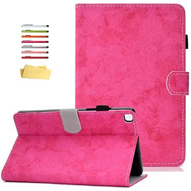 Imagem de UUcovers Capa para Samsung Galaxy Tab A7 Lite 22.1 cm modelo 2021 (SM-T220/T225/T227) com bolsos para lápis, suporte fólio em vários ângulos, couro sintético magnético/capa traseira de TPU macio à