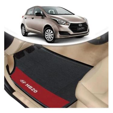 Imagem de Tapete Borracha Automotivo Hyundai Hb20 Lado Vermelho - CAPA SHOP