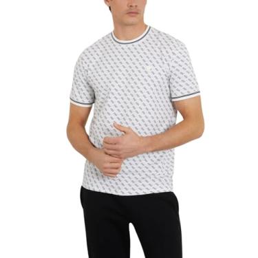 Imagem de GUESS Camiseta masculina Marshall, 4 g Aop Salt White, XGG