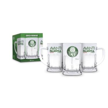 Imagem de Caneca de chopp cerveja vidro 565ml times futebol palmeiras - Brasfoot
