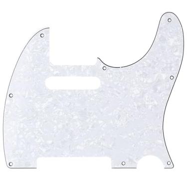 Imagem de Musiclily Pro 8 Furos Escudo Tele Pickguard para Guitarra Fender Japan Telecaster,4 Camadas Branco Perolado