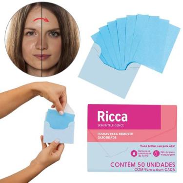 Imagem de Lenço Removedor De Oleosidade Não Borra Maquiagem Ricca 50un - Belliz