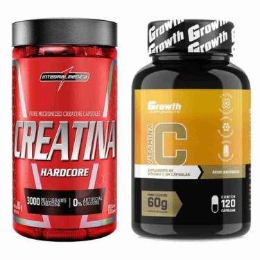 Imagem de Creatina 120 Caps Integral + Vitamina C 120 Caps Growth - IntegralMedi
