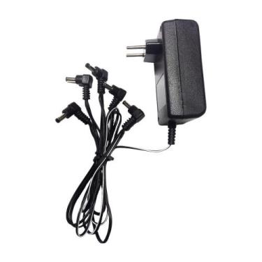 Imagem de Carregador Para Pedal 9V 1000Ma Bivolt Para 5 Pedais Com Led - Goesmar