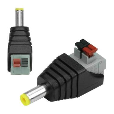 Imagem de 10x Conector P4/dc Macho Com Borne 2.5 5.5mm Engate Rápido - CONNECT P