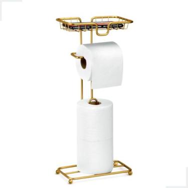Imagem de Porta Papel Higiênico Dispenser Porta Celular Banheiro Lavabo Decoraçã