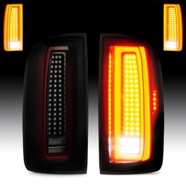 Imagem de Par de luzes traseiras de LED adequado para captador Chevy Colorado e GMC Canyon 2015-2022 [tipo de halogênio de fábrica], conjunto de luz traseira de lâmpada de freio traseiro de tubo de LED, lente