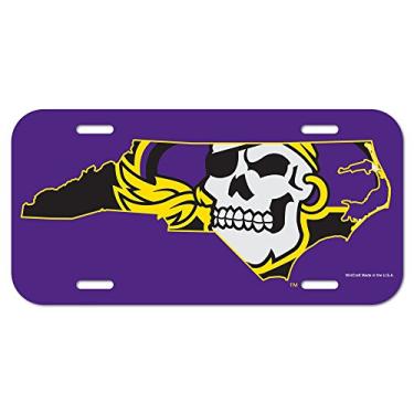 Imagem de WinCraft Placa de licença de plástico NCAA East Carolina Pirates, tamanho único, cor do time