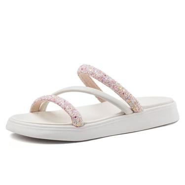 Imagem de Sandalia Feminina Glitter Leve Conforto Flat Moleca 5469.121