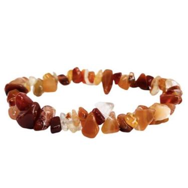 Imagem de Pulseira De Pedra Energética Ágata Cornalina Em Cascalho - EQUILIBRIO