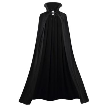 Imagem de AGCOAH Adult Vampire Cloak Men Women Two Sides Reversible Stand Collar Magician Cape Black Halloween Devil Witch Masquerade Cosplay 59.0Inch