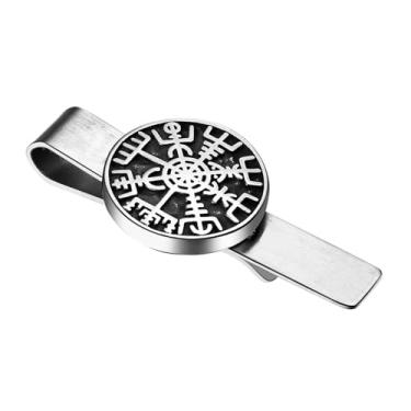 Imagem de Abotoaduras viking masculinas e prendedor de gravata: abotoaduras de camisa de smoking viking nórdico e clipe de gravata legal acessórios para negócios, Natal, aniversário, standard, Metal não