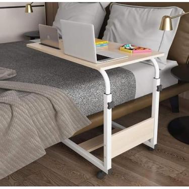 Imagem de Generic Mesa Médica sobre Cama, Bandeja de Comer Lateral de Cama Ajustável em Altura, Mesa Médica Móvel com Rodamento, Leitura, Acamada, Idosos