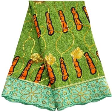 Imagem de Tecido africano Ankara Wax Guipure Cord Lace Fabric Newest Nigerian Wax Lace with Sequins for Sew Classics Wedding Party Dress for Sewing(7Ankara Wax lace)
