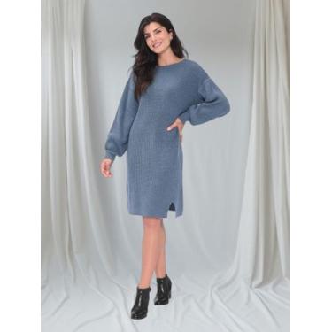 Imagem de Trico Vestido Curto Oversized Manga Longa Casual Feminino - Andresa Li