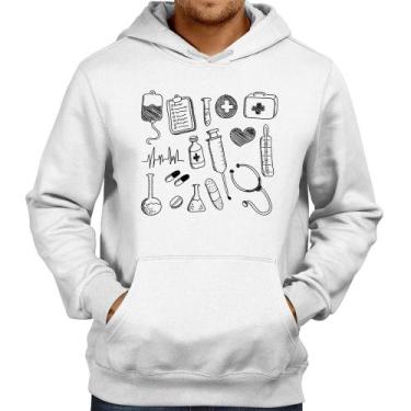 Imagem de Moletom Medicina Elementos - Foca na Moda, Branco, G