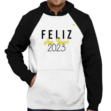 Imagem de Moletom Feliz Ano Novo 2023 - Foca na Moda, Branco, Preto, G