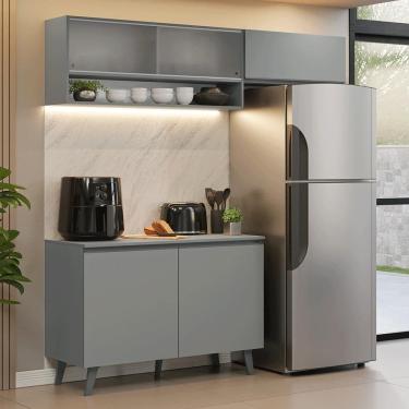 Imagem de Armário de Cozinha Compacta 200cm Cinza Nice Madesa XA09