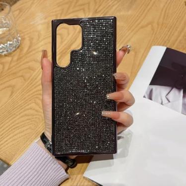 Imagem de HPQWN Para S24 Plus TPU Phone Case Luxo Glitter Soft Protection Cover Acessórios (Para S24 Plus/preto)