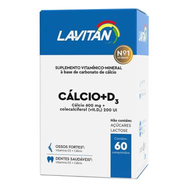 Imagem de Kit 6 Unidades Lavitan Cálcio + Vitamina D 600mg 60 Comprimidos