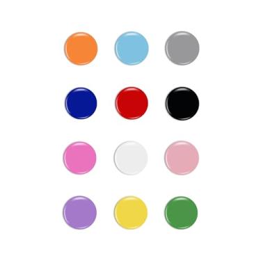 Imagem de 24 Imãs p/Geladeira, Quadros e Superfícies Magnéticos (Colorido)