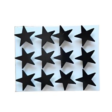 Imagem de Kit 24 Imãs De Geladeira E Decoração Magnético Estrela Preto