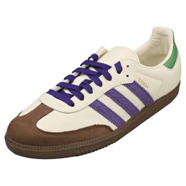 Imagem de adidas Tênis feminino Sambae, Branco fora/roxo universitário/verde pré-amado, 34
