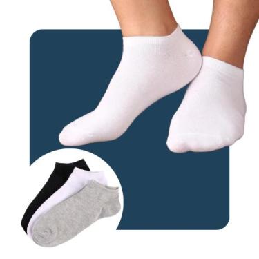 Imagem de Meia Kit 12 Pares Meias Soquetes Cano Curto Unisex invisível Feminina 