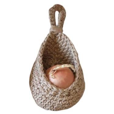 Imagem de Cesta de parede suspensa cesta de armazenamento de juta cestas de frutas vegetais para cozinha restaurante plantadores de vegetais 2, cestas de parede penduradas