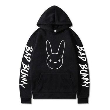 Imagem de Blusa De Frio Moletom Bad Bunny Cantor Capuz E Bolso - Use Nerd, P