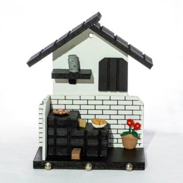 Imagem de Porta Chaves de Madeira Casinha Mineira Decoração P Branco