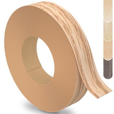 Imagem de ZYJT Borda de borda de carvalho vermelho, faixa de borda de madeira folheada de madeira compensada de 2,5 cm x 30,5 m, fita de madeira pré-luída para reparo de gabinete