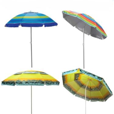 Imagem de Guarda Sol Gigante 2,40m Articulado Uv Respirável Praia Piscina Verão Sombreiro Aço(Guarda Sol Estampado)