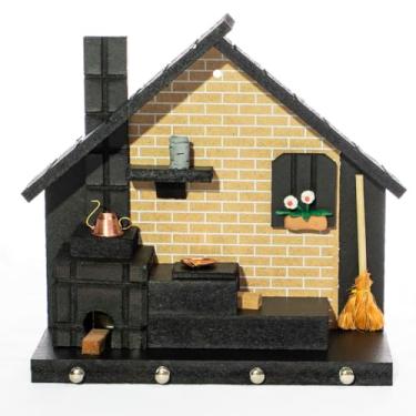 Imagem de Porta Chaves de Parede Casinha Mineira Artesanal G Bege