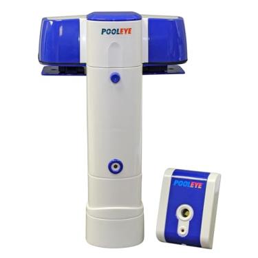 Imagem de PoolEye Alarme de piscina de imersão interno/acima do solo – Receptor remoto de segurança alimentado por bateria, para tamanhos de até 50 x 100 cm – Sensor de movimento de água compatível com ASTM, PE23, branco/azul