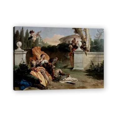 Imagem de Surprised Giovanni Battista Tiepolo Impressão em tela – Obra-prima rococó barroca, pintura escolar de Veneza, pintura a óleo decorativa para galeria doméstica 70 x 98 cm