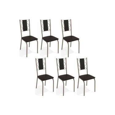 Imagem de Cadeira De Cozinha Lisboa C076 Kit 6 Un Niquel Preto 110
