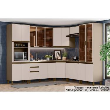 Imagem de Cozinha Modulada Connect 10 Peças 3 Aéreos + 3 Balcões + 2 Paneleiros + 2 Complementos C6p24 Duna Cristal2 Aéreos + 1 Balcão + 1 Complemento