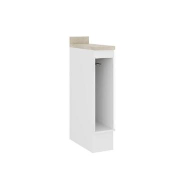 Imagem de Gabinete De Cozinha Modulado Balcão Com Tampo Bella 2612 Com Porta Toalha 20cm Branco