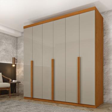 Imagem de Guarda Roupa 6 Portas 218cm Milano Espresso Móveis Cinamomo- Off White